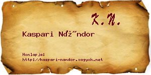 Kaspari Nándor névjegykártya